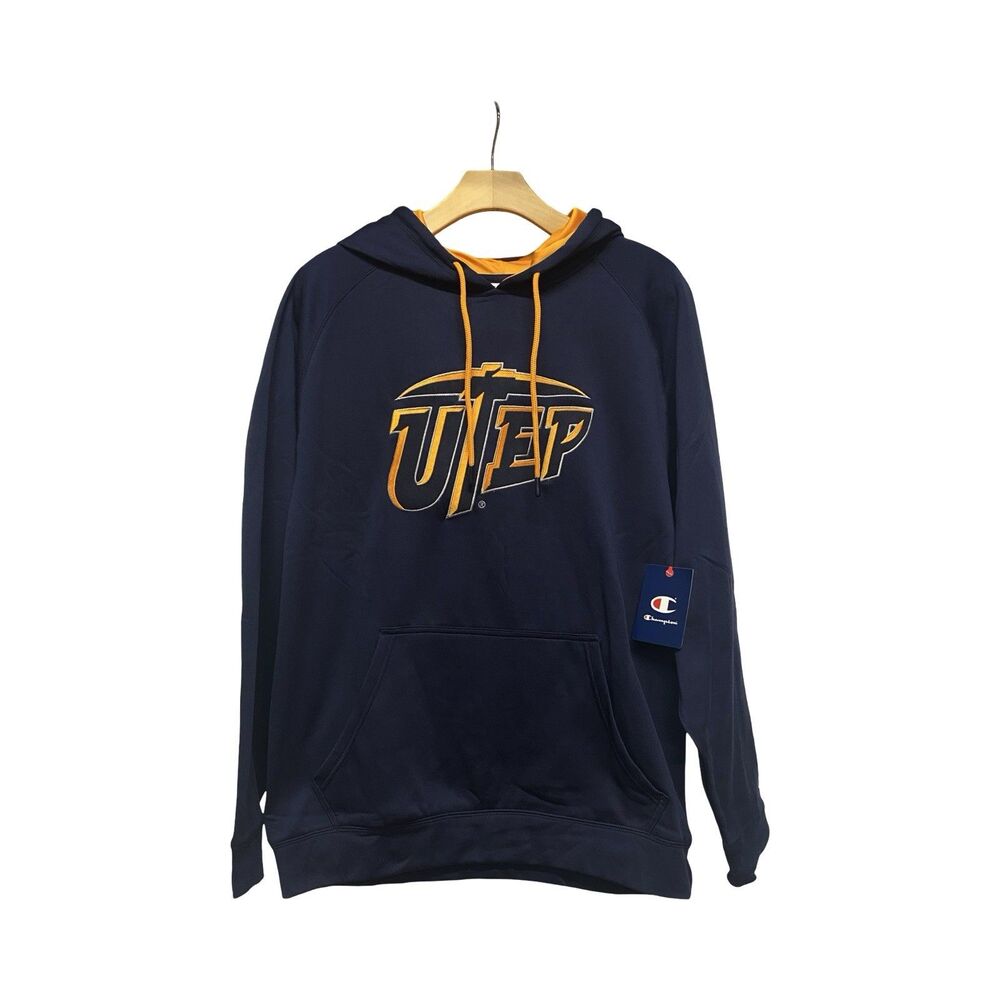 Champion UTEP Miners Navy Blue Pullover Hoodie Sweatshirt NWT size Medium